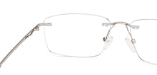 Load image into Gallery viewer, Gunmetal Square Rimless Unisex Eyeglasses by Vincent Chase-229211