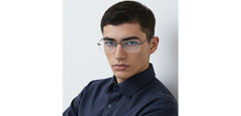 Load image into Gallery viewer, Gunmetal Rectangle Rimless Unisex Eyeglasses by Vincent Chase-217722