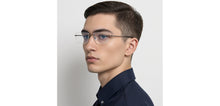 Load image into Gallery viewer, Gunmetal Rectangle Rimless Unisex Eyeglasses by Vincent Chase-217722