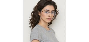 Gunmetal Rectangle Rimless Unisex Eyeglasses by Vincent Chase-217722