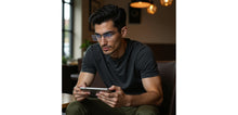 Load image into Gallery viewer, Gunmetal Rectangle Rimless Unisex Eyeglasses by Vincent Chase-217722