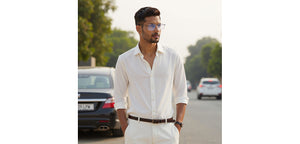 Gunmetal Rectangle Rimless Unisex Eyeglasses by Vincent Chase-229221