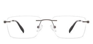 Gunmetal Rectangle Rimless Unisex Eyeglasses by Vincent Chase-229221