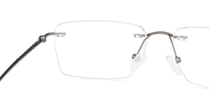 Gunmetal Rectangle Rimless Unisex Eyeglasses by Vincent Chase-229221