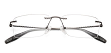 Load image into Gallery viewer, Gunmetal Rectangle Rimless Unisex Eyeglasses by Vincent Chase-229221