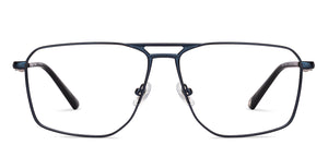 Navy Geometric Full Rim Unisex Eyeglasses by Lenskart-235465