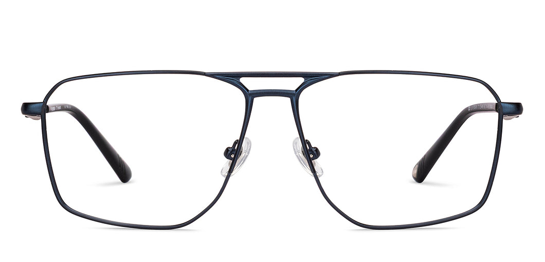 Navy Geometric Full Rim Unisex Eyeglasses by Lenskart-235465