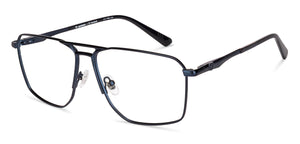 Navy Geometric Full Rim Unisex Eyeglasses by Lenskart-235465