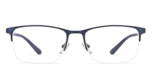 Load image into Gallery viewer, Blue Rectangle Half Rim Unisex Eyeglasses by Vincent Chase-222607