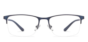 Blue Rectangle Half Rim Unisex Eyeglasses by Vincent Chase-222607