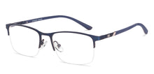 Load image into Gallery viewer, Blue Rectangle Half Rim Unisex Eyeglasses by Vincent Chase-222607