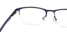 Load image into Gallery viewer, Blue Rectangle Half Rim Unisex Eyeglasses by Vincent Chase-222607