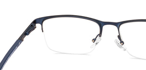 Blue Rectangle Half Rim Unisex Eyeglasses by Vincent Chase-222607