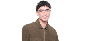 Blue Rectangle Half Rim Unisex Eyeglasses by Vincent Chase-222607