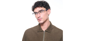 Blue Rectangle Half Rim Unisex Eyeglasses by Vincent Chase-222607