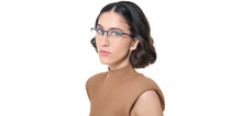 Load image into Gallery viewer, Blue Rectangle Half Rim Unisex Eyeglasses by Vincent Chase-222607