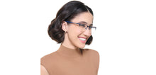 Load image into Gallery viewer, Blue Rectangle Half Rim Unisex Eyeglasses by Vincent Chase-222607