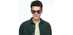 Black Round Full Rim Unisex Sunglasses by OJOS-210202