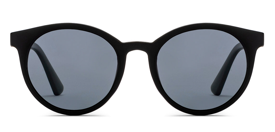 Black Round Full Rim Unisex Sunglasses by OJOS-210202