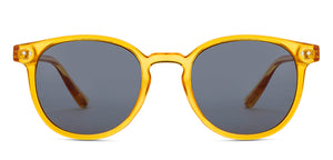 Yellow Transparent Round Full Rim Unisex Sunglasses by OJOS-210203