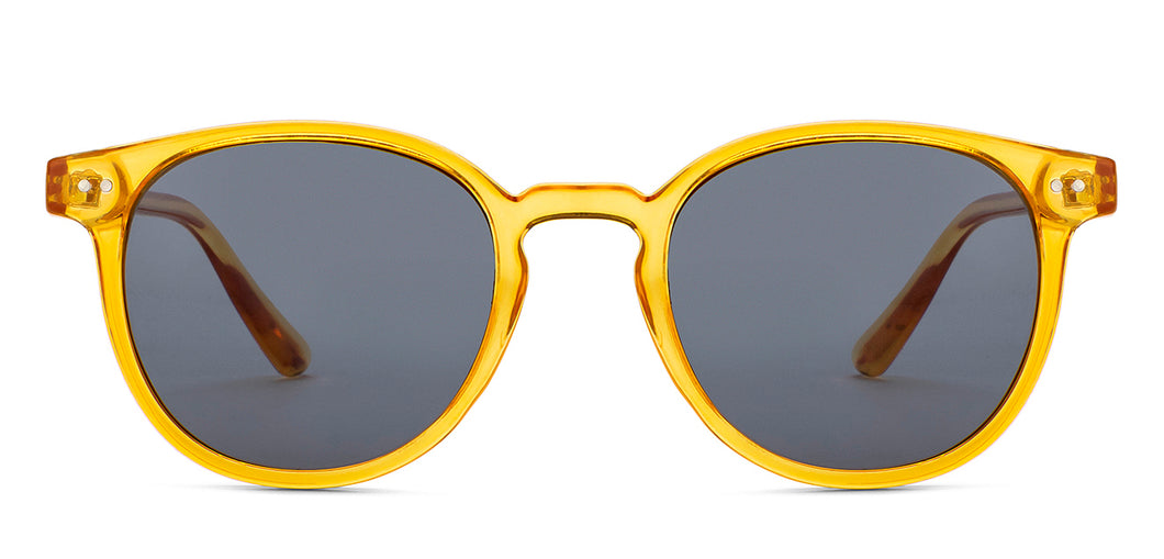 Yellow Transparent Round Full Rim Unisex Sunglasses by OJOS-210203