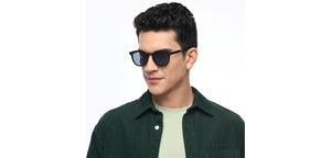 Black Round Full Rim Unisex Sunglasses by OJOS-210204