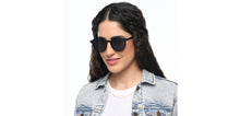 Load image into Gallery viewer, Black Round Full Rim Unisex Sunglasses by OJOS-210204
