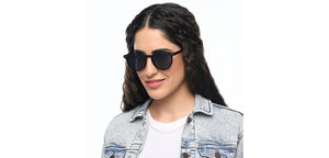 Black Round Full Rim Unisex Sunglasses by OJOS-210204