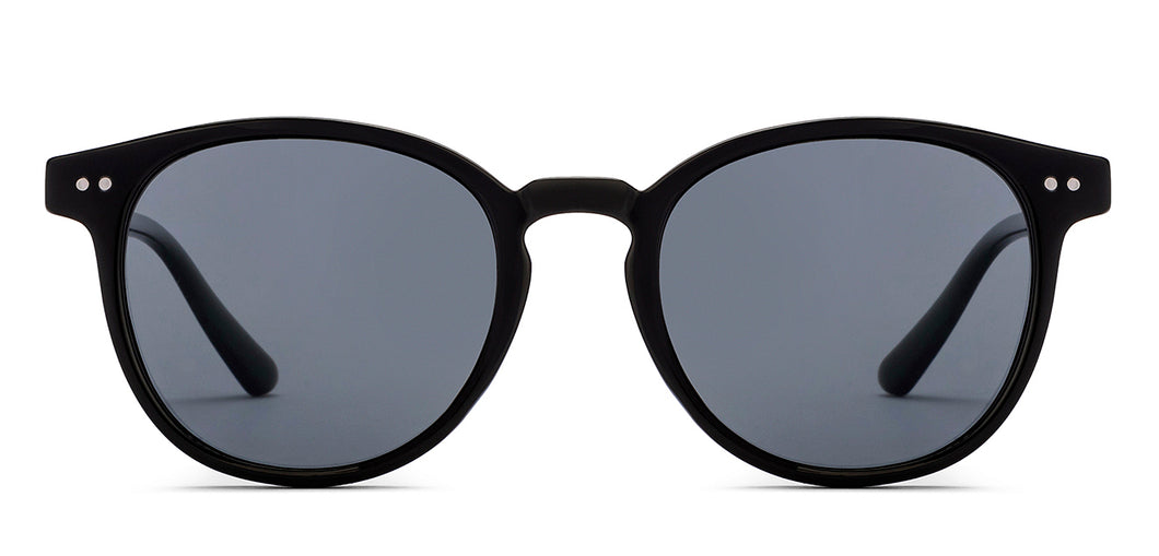 Black Round Full Rim Unisex Sunglasses by OJOS-210204