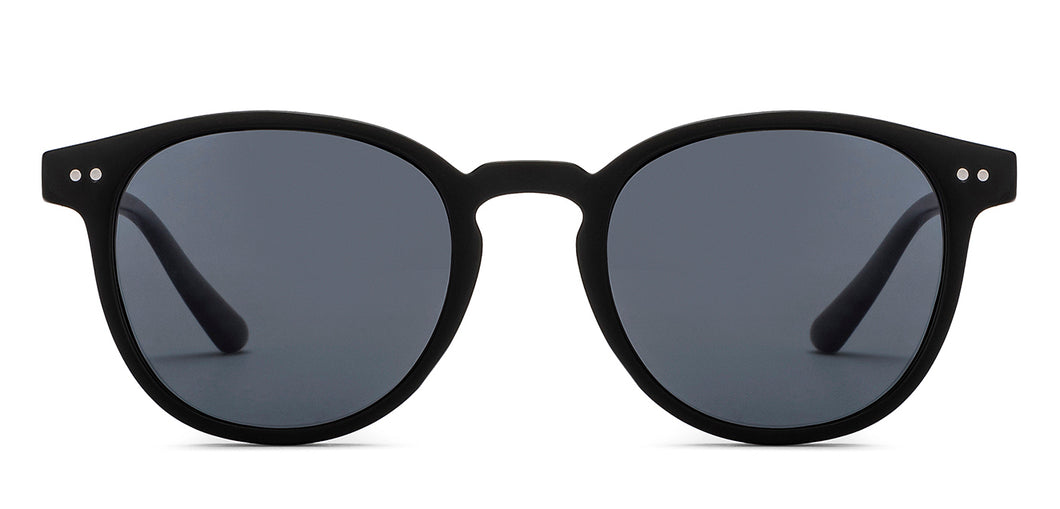 Black Round Full Rim Unisex Sunglasses by OJOS-210205