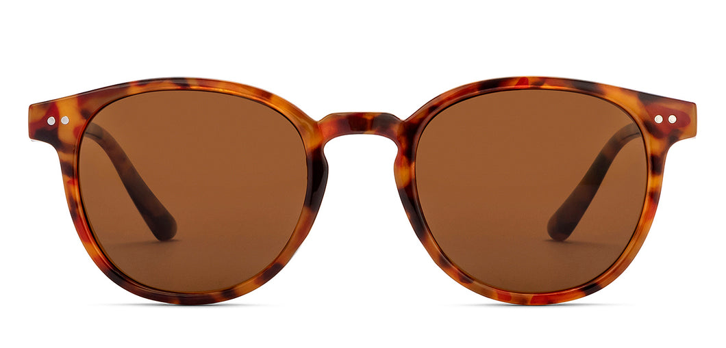 Tortoise Round Full Rim Unisex Sunglasses by OJOS-210206