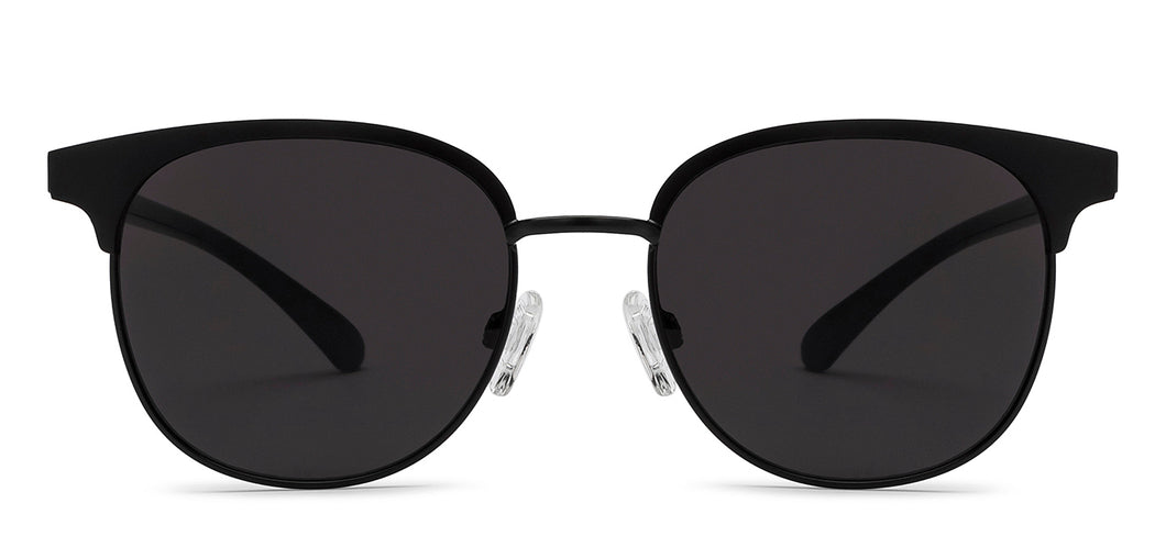 Black Round Full Rim Unisex Sunglasses by OJOS-210207
