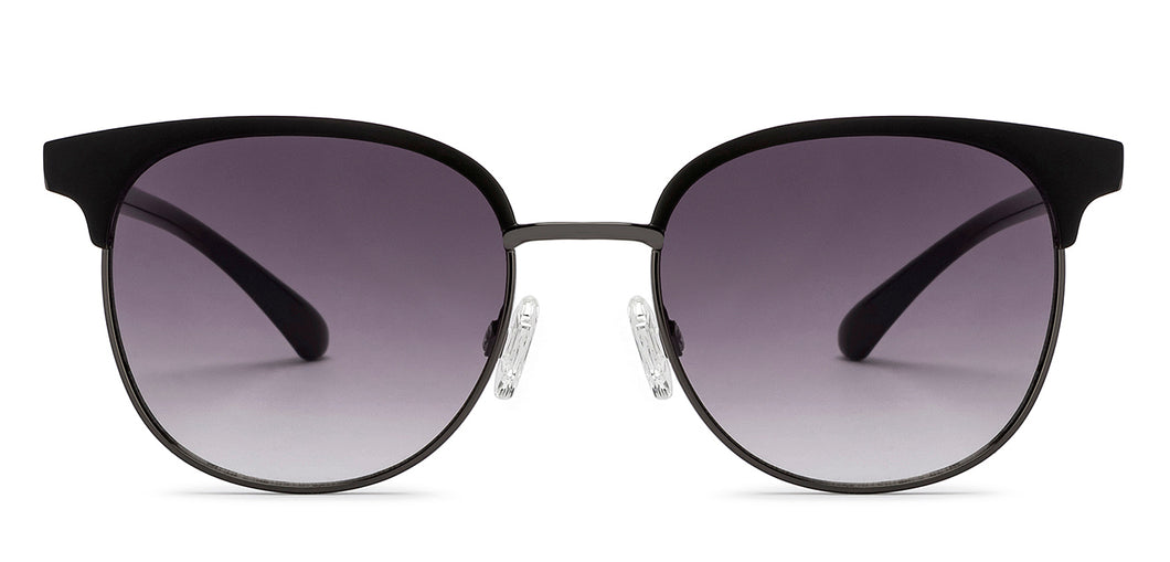 Black Round Full Rim Unisex Sunglasses by OJOS-210210