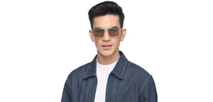Gold Square Full Rim Unisex Sunglasses by OJOS-210213