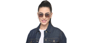 Gold Square Full Rim Unisex Sunglasses by OJOS-210213