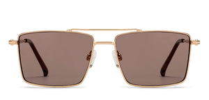 Gold Square Full Rim Unisex Sunglasses by OJOS-210213