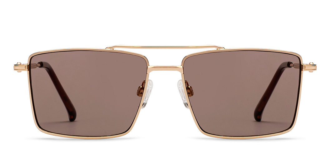 Gold Square Full Rim Unisex Sunglasses by OJOS-210213
