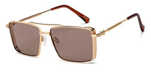 Load image into Gallery viewer, Gold Square Full Rim Unisex Sunglasses by OJOS-210213