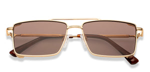 Gold Square Full Rim Unisex Sunglasses by OJOS-210213