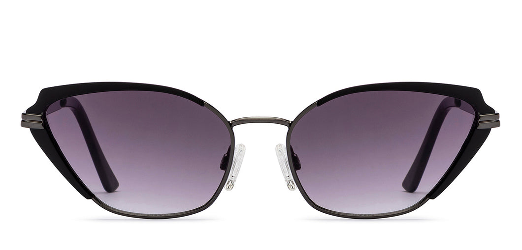 Black Cat Eye Full Rim Women Sunglasses by OJOS-210215