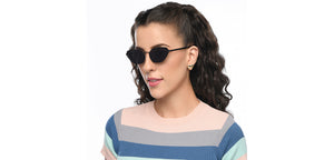 Black Cat Eye Full Rim Women Sunglasses by OJOS-210218