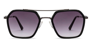 Black Geometric Full Rim Unisex Sunglasses by OJOS-210220