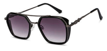 Load image into Gallery viewer, Black Geometric Full Rim Unisex Sunglasses by OJOS-210220