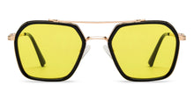 Load image into Gallery viewer, Black Geometric Full Rim Unisex Sunglasses by OJOS-210222