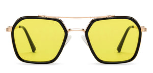 Black Geometric Full Rim Unisex Sunglasses by OJOS-210222