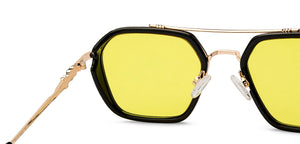 Black Geometric Full Rim Unisex Sunglasses by OJOS-210222
