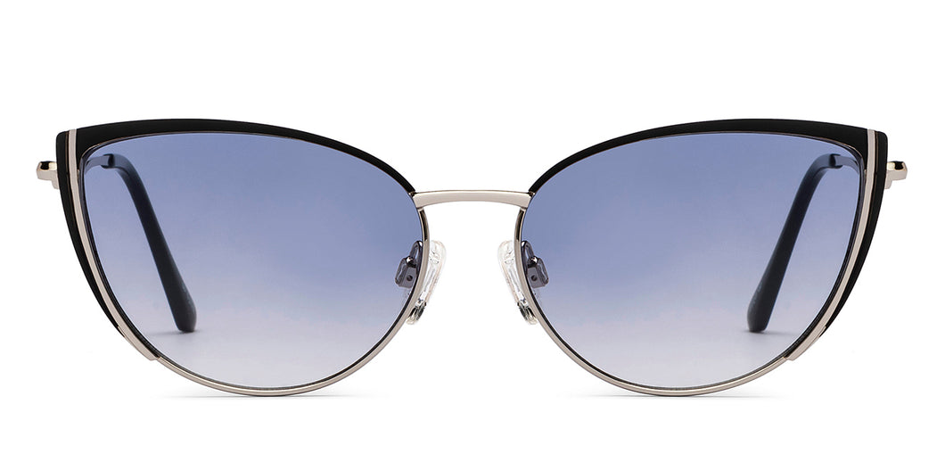 Black Cat Eye Full Rim Women Sunglasses by OJOS-210227