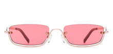 Load image into Gallery viewer, Gold Rectangle Half Rim Women Sunglasses by Lenskart-220677
