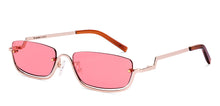 Load image into Gallery viewer, Gold Rectangle Half Rim Women Sunglasses by Lenskart-220677