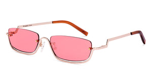 Gold Rectangle Half Rim Women Sunglasses by Lenskart-220677